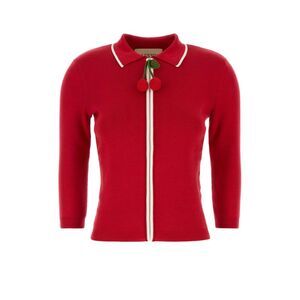 Valentino Garavani Women Red Cotton Cardigan